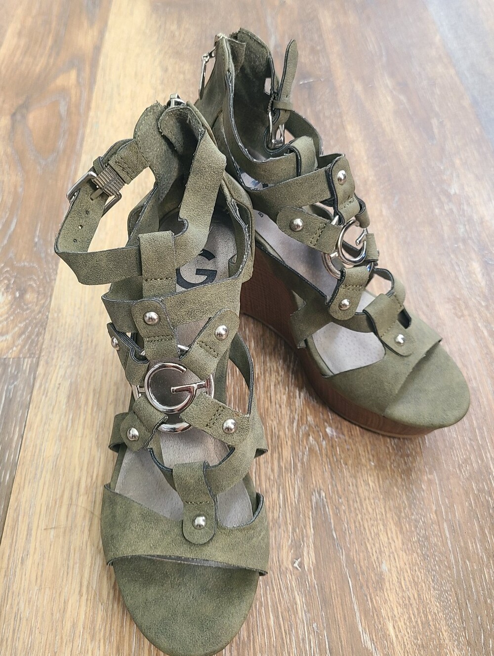 Guess Wedge Buckle Sandals Women's 7.5